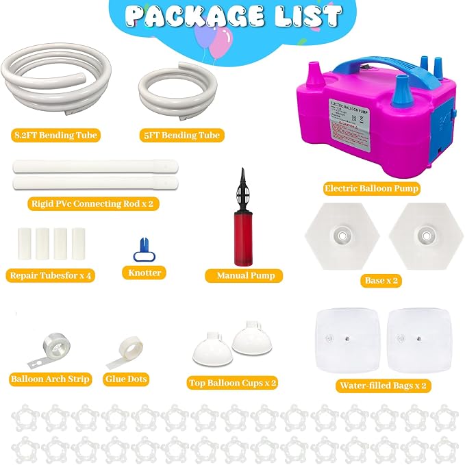 AerWo Balloon Arch Kit with Balloon Pump Electric, 8.2FT & 5FT Half Balloon - Image 7