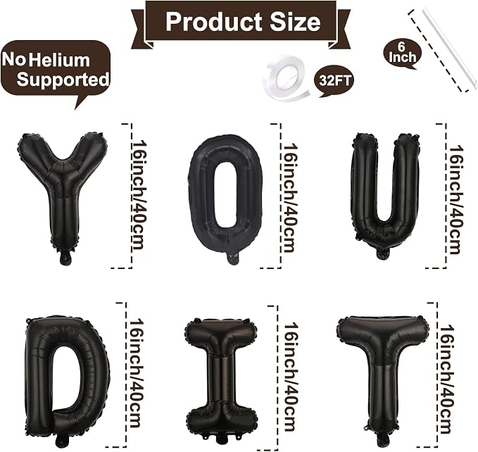 16 Inches YOU DID IT Graduation Letter Balloons Banner - Image 2
