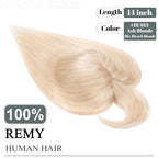 SEGO Hair Toppers for Women Real Human Hair with Thinning Hair, Toppers Hair Clip in Toppers with Front Bangs 150% Density Silk Base -14 Inch #18/613 Ash Blonde Mix Bleach Blonde