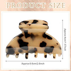 WILLBOND 6 Pieces Medium Hair Claw Clips for Thin Hair 2.6 Inch Tortoise Shell Clip Banana Jaw Hairpin French Style Barrettes Head Accessories for Women Girls(Fresh Pattern)