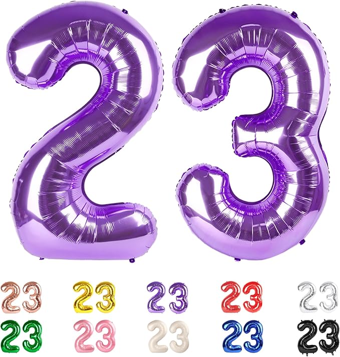 23 Balloon Numbers 40Inch for 23 32 Men Women Birthday Decorations, Inflation by Mluchee