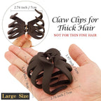 Hair Clips, 5Pcs Octopus Matte Hair Claws for Women, Large 3.15" Hair Clips for Thick Hair, Non-slip Jaw Clips, Hair Accessories