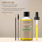 Majestic Pure USDA Organic Castor Oil - 100% Pure & Natural - Premium Grade, Cold Pressed, Hexane Free - Hair, Eyelashes, Eyebrows, Nails - Moisturizing & Nourishing - 4 Fl Oz