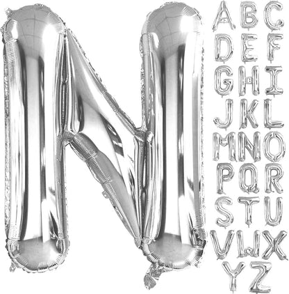 Lovoir 40 Inch Large Silver Letter N Balloons Big Size Jumbo Mylar Foil Helium by Lovoir