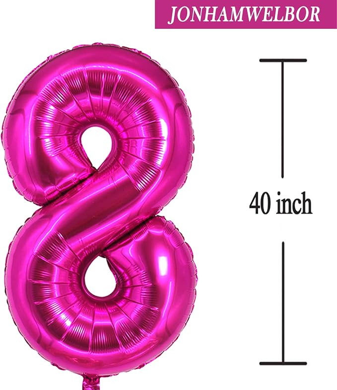 Jonhamwelbor Sweet 18 Balloons Hot Pink, Number 40 Inch 18 Pink Big Giant Jumbo - Image 3