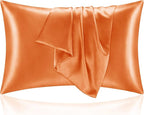 BEDELITE Satin Pillowcase with Zipper, Burnt Orange Pillow Cases Queen Size Set of 2, Super Soft and Cooling Similar to Silk Pillow Cases, Gift for Women Men(20x30 Inches)