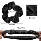 OLESILK 100% Mulberry Silk-Scrunchies for Hair Sleep, Women Grils Silk Hair Ties for Frizz & Breakage Curly Hair, No Damage, Elastics Ponytail Holder, 3 Pack