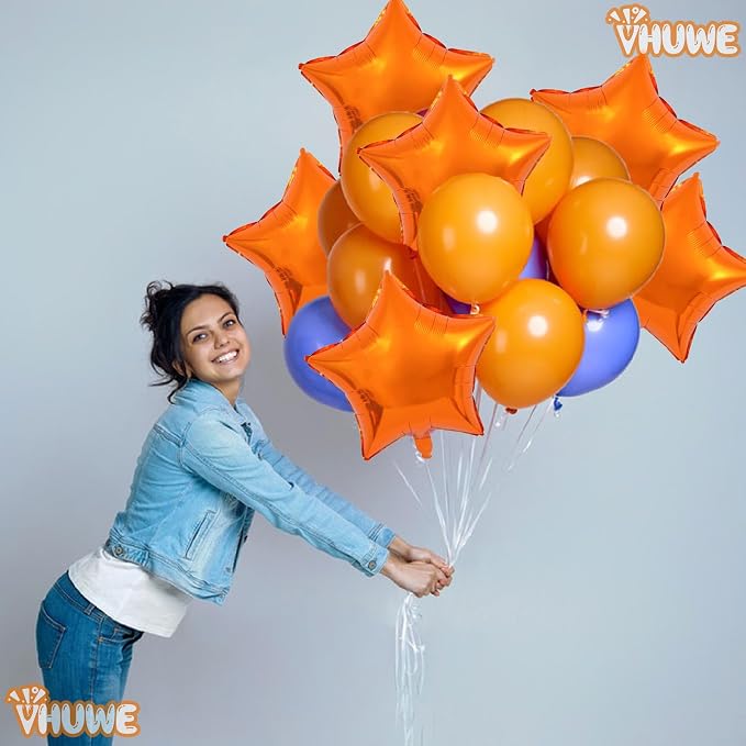 Orange Star Balloons 18 Inch - Image 2