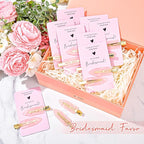 20PCS Bridesmaid Hair Clips - No Bend, Light Pink Hair Clips for Bride, Women & Girls (20Pcs/10Cards)