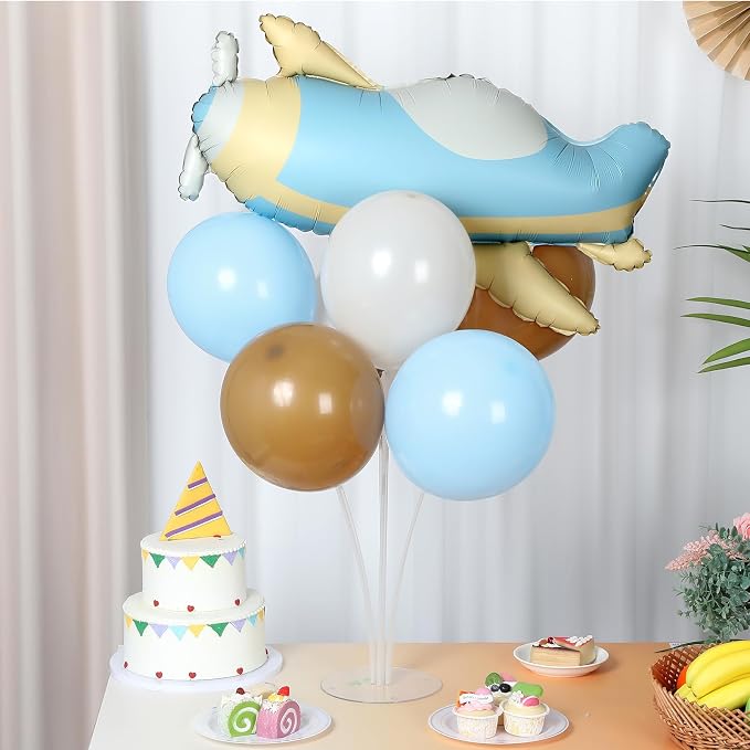 Airplane Baby Shower Birthday Party Decorations Balloons Stand Kit 2 Sets - Image 4