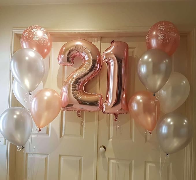 Rose Gold 20 Number Balloons, 40 Inch Giant Number 20 Balloons Foil Mylar - Image 7