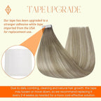 Full Shine Balayage Tape in Extensions Color 19/8/60 Grey and Blonde Seamless Tape in Hair Extensions Human Hair 16Inch Straight Natural Remy Human Hair Extensions 50G 20Pcs Double Sided
