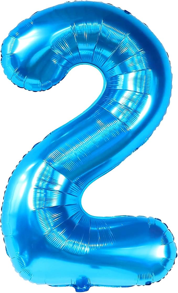 KatchOn, Number 2 Balloon, 40 Inch Blue Foil Number Balloon - Image 4