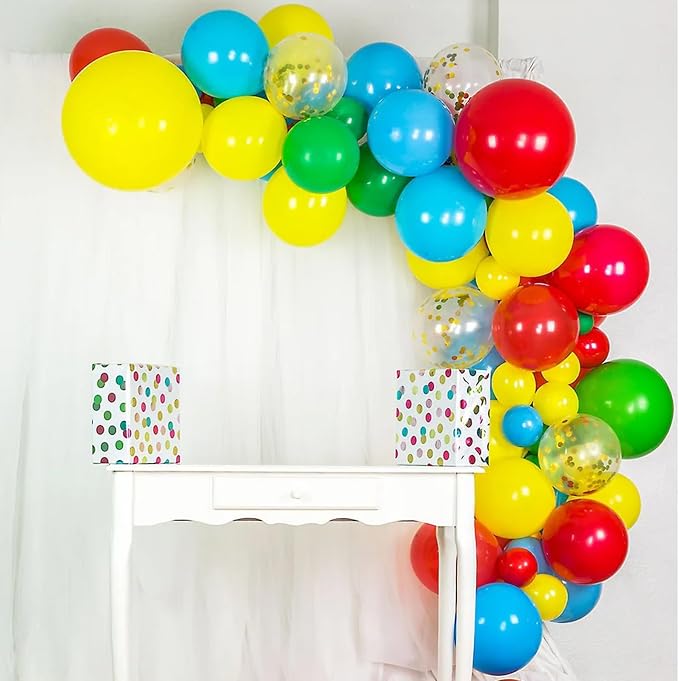Biapian Red Yellow Blue Balloons, 12 Inch Matte Latex Balloons Colourful - Image 6