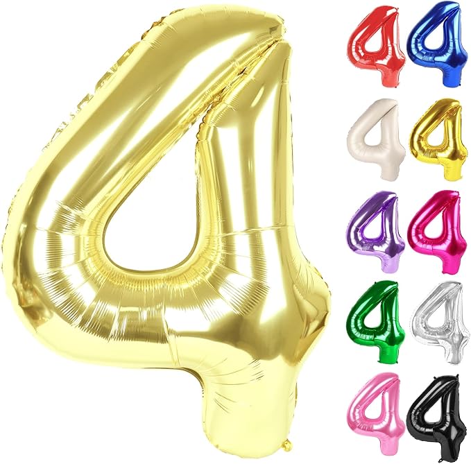 Champagne Gold Number 4 Balloon 40 Inch by IWERP