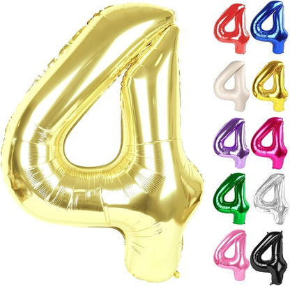 Champagne Gold Number 4 Balloon 40 Inch by IWERP