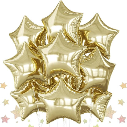 Gold Star Foil Balloons, 18 Inch Metallic Gold Balloons by BIAPIAN