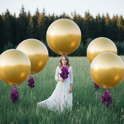 RUBFAC Gold Giant Balloons 6Pack 36 Inch Jumbo Large Latex Balloons - Image 4