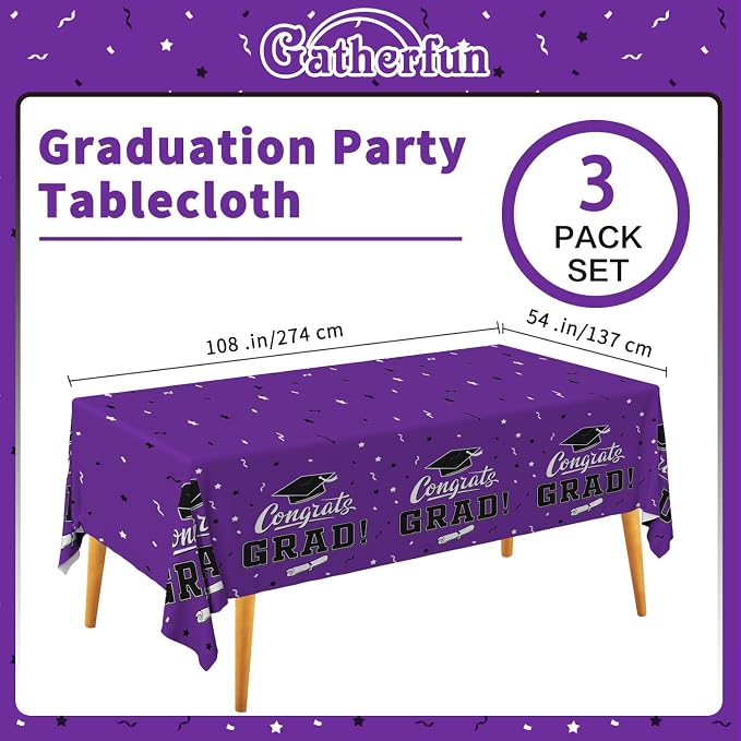 Graduation Party Decorations, Gongrats Grad Tablecover - Image 5