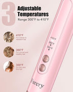 Farery 3-in-1 Interchangeable Automatic Rotating Curling Iron & Thermal Brush Set, 1'' /1.25'' Curling Iron, Automatic Hair Curler with 1.5'' Heating Round Curling Brush, 3 Temps Adjustable 300-410°F