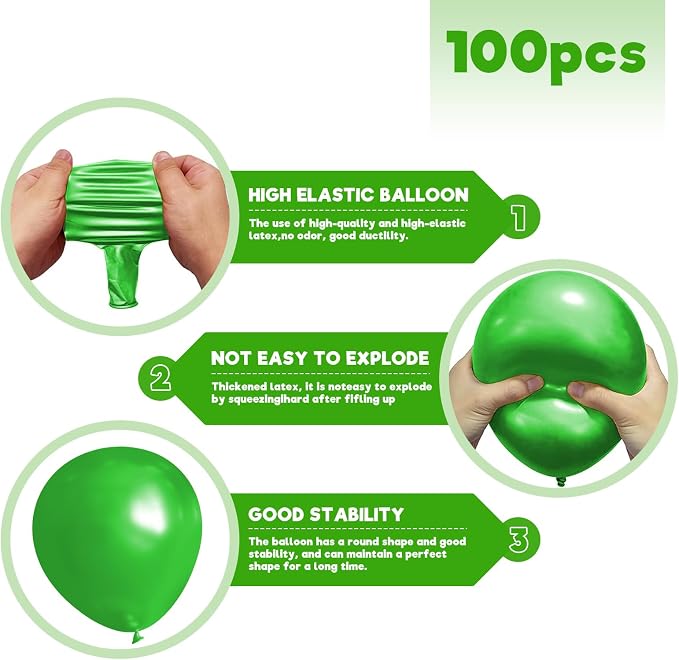 Green Balloons Birthday Party Balloons - Image 2