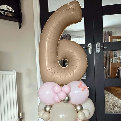 Apricot Number 3 Balloon for Girls Boys, 40 Inch Large Nude Number 0-9 Foil - Image 6