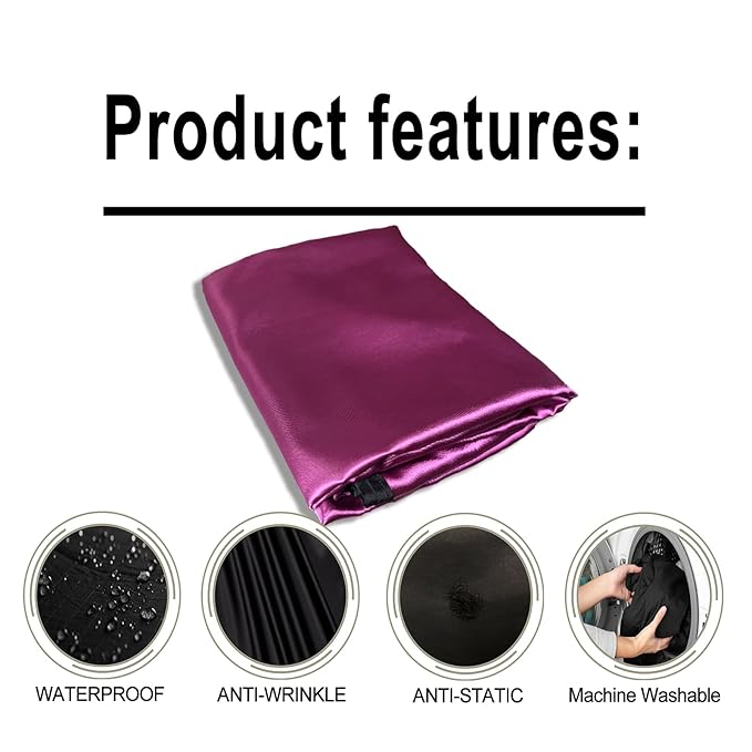 Salon Styling Capes for Clients, Hair Dye Cutting Capes with Elastic Hooks, Waterproof Light Weight Satin Sheen Styling Cape Barber Gown for Stylist, 63”*56”(Purple)