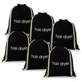 3 | 6 | 8 Pack Hair Dryer Bags Drawstring Bag Container Hairdryer Bag for travel bathroom (6 PCS, Black)