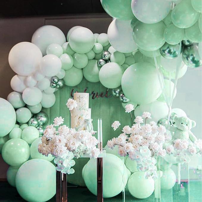PartyWoo Light Green Balloons 50pcs Mint Pastel Peppermin Green Color | 12 Inch - Image 5
