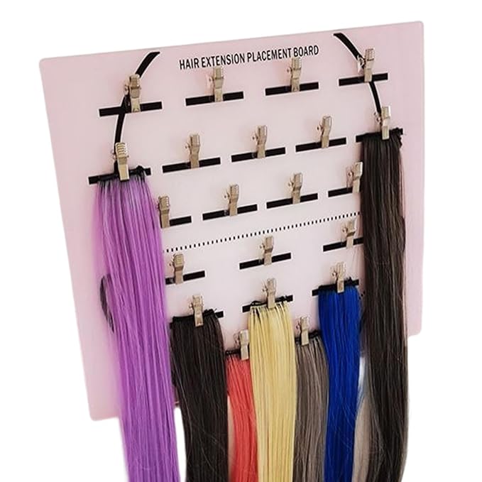 Acrylic Hair Extension Holder Board – Sturdy Styling Sectioning Plate with Clips for Hairpieces, Wigs, Wefts – Professional Salon Display & Storage Tool for Hair Extensions – Ideal for Home or Barber