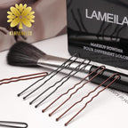 100PCS 2.4Inch U Shaped Hair Pins Black,Brown Bobby Pins for All Hair Types,Hair Pins for Women,Pain-Free U Pins for Buns With Box（Black+Brown）
