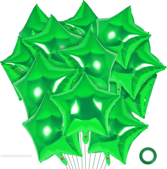 20 Pcs Star Balloons, 18 Inch Green Star Foil Balloons, Stars Shaped Balloon by YOTHORN