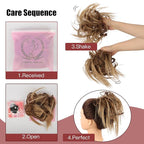 HMD Tousled Updo Messy Bun Hair Piece Hair Extension Ponytail With Elastic Rubber Band Updo Bun Synthetic Hairpieces for Women