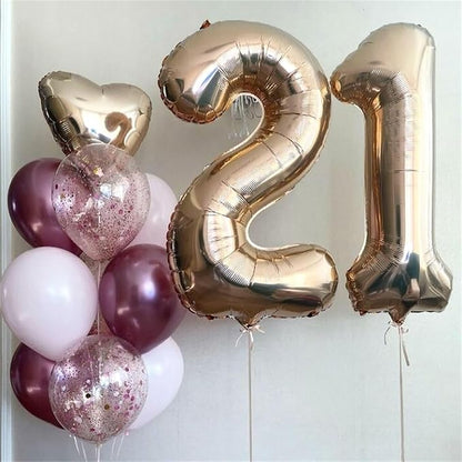 Gold 16th Birthday Balloons for Boys Girls, 40 Inch Champagne Gold Foil Number - Image 6