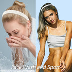 VELSCRUN Headbands for Women 7 Pcs Different White Fashion Knotted Solid Head Bands Pearl Headband Non Slip Hair Band for Womens Gilrs Thin Thick Short Hair Face Wash Hair Accessories