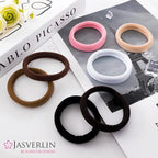 2.4" Large Hair Ties No Damage, Thick Hair Bands for Women, Soft Elastic Ponytail Holders Cotton Seamless Scrunchies Stretchy No Crease 30 Pcs (Black)