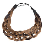 DIGUAN Hollow out Synthetic Hair Braided Headband Hairpiece Women Girl Beauty accessory for Women (Chocolate Toast)