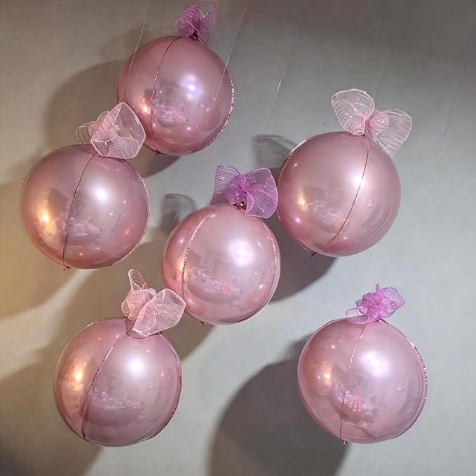 Adorely 6Pcs Pink Round Foil Balloons, Giant 4D Round Ball Balloons, 22 Inch - Image 5