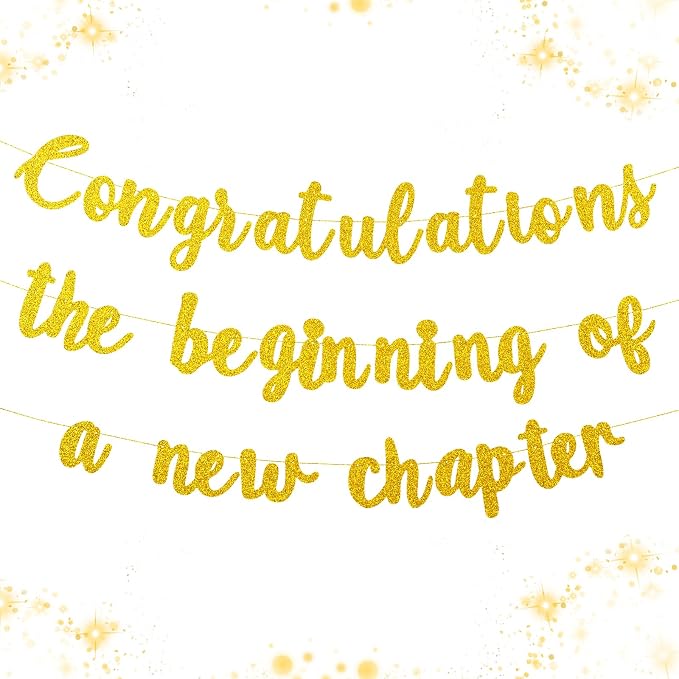 Pre-Strung Congratulations Banner New Chapter & Journey Hanging Garland Glitter by Unknown