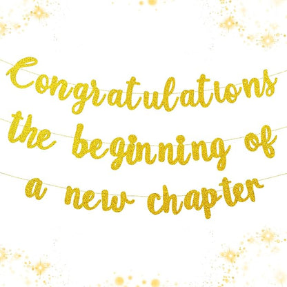 Pre-Strung Congratulations Banner New Chapter & Journey Hanging Garland Glitter by Unknown