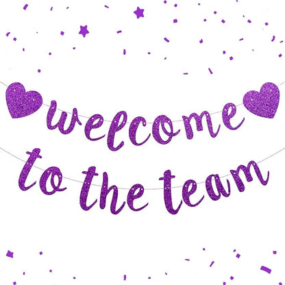 Welcome to the Team Banner Pre-Strung No DIY, Glitter New Employee Welcome by Unknown