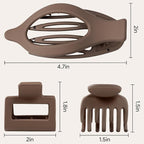 3 Styles 12PCS Hair Clips for Women Small Medium Big Claw Clips for Thin Thick Hair 4.6'' Flat Hair Claws 2'' Rectangle |Small Double Row Hair Claw Clips Combination Hair Accessories for Women