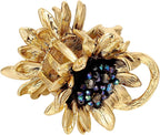 Sunflower Brooch pin with hand beading, She's Free Style Just For You Flower Oil Dropping Brooches for women, Metal Plating Process Safety pins with Nail Bead Crystal