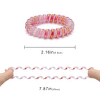 Dazzle Spiral Hair Ties (Colorful, 8 Pcs) - Coil Plastic Spiral Ponytail Holders for Thick Hair, No Crease Phone Cord Ties for All Hair Types
