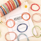 DIYDEC 32PCS Boho Hair Bracelets for Women Elastic Bracelets Hair Ties No Damage Hair Bands for Girls Thick Thin Long Curly Hair Accessories(C Style)