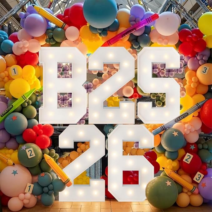 3FT Marquee Light Up Letters, Large Marquee Letters, Mosaic Balloon Frame - Image 6