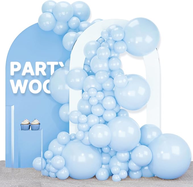 PartyWoo Baby Blue Balloons 120pcs Light Pastel Sky Aqua Blue Color | Different by PartyWoo