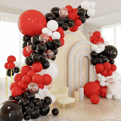 Red White Black Balloons Arch Kit by PATYDECRO