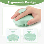 FREATECH Scalp Massager Hair Growth, Scalp Scrubber Shampoo Brush with Soft Silicone Bristles for Dandruff Removal and Hair Care, Wet & Dry Hair Massager Scalp Exfoliator, Mint Green