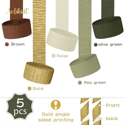 AOBKIAT Baby Shower Decorations, Dark Green Sage Streamers Party Decorations | - Image 4